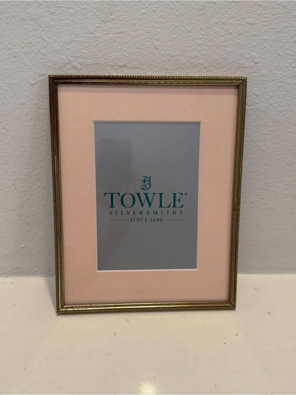 Vintage Towle 8x10 Tarnished Brass Picture Frame with Removable Picture Mat